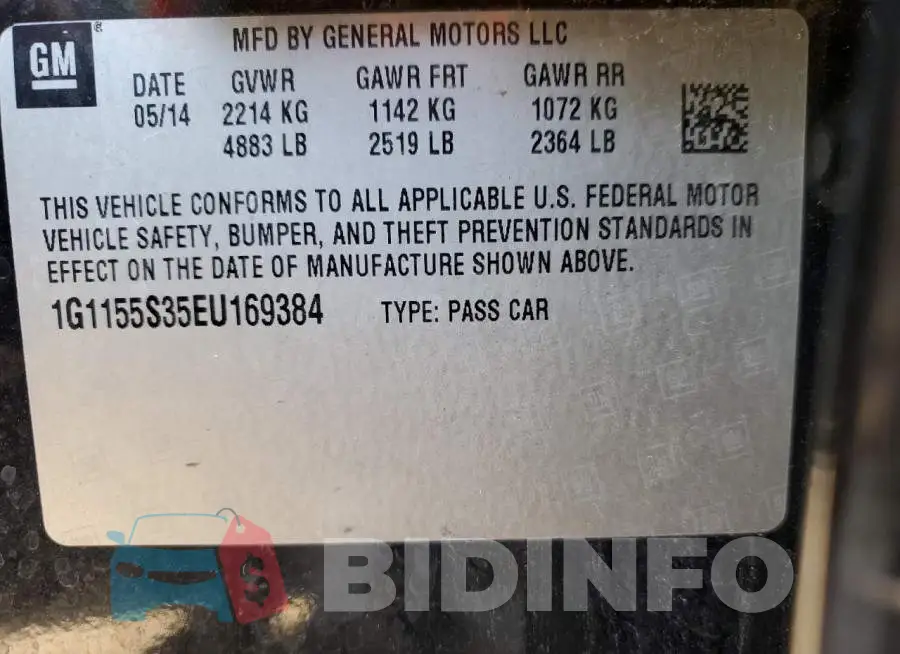 1G1155S35EU169384 Photo# 12