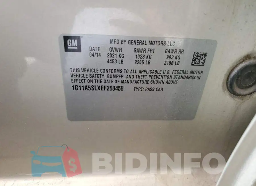 1G11A5SLXEF268458 Photo# 12