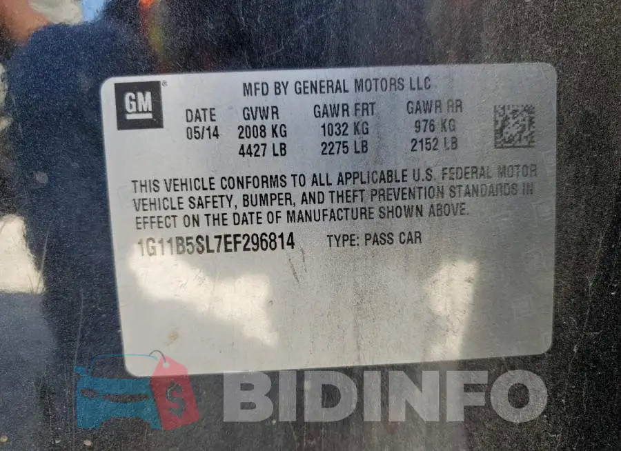 1G11B5SL7EF296814 Photo# 12