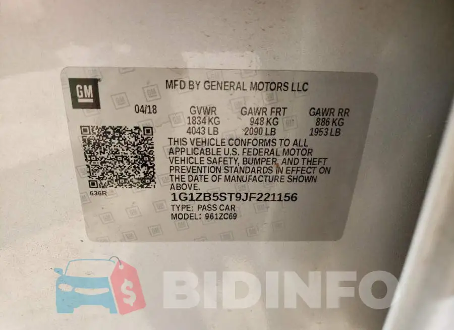 1G1ZB5ST9JF221156 Photo# 12