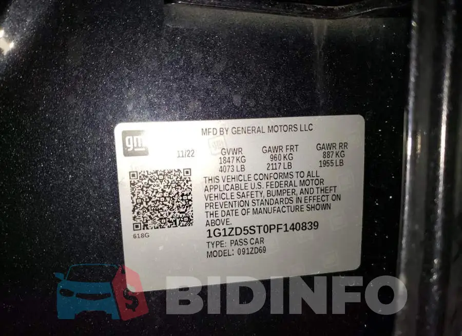 1G1ZD5ST0PF140839 Photo# 12