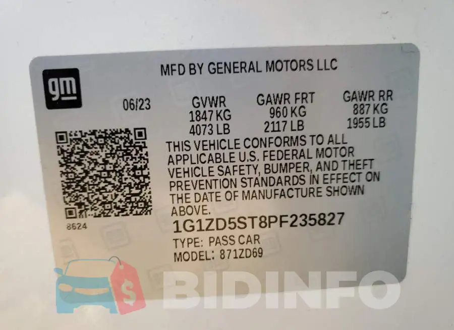 1G1ZD5ST8PF235827 Photo# 12