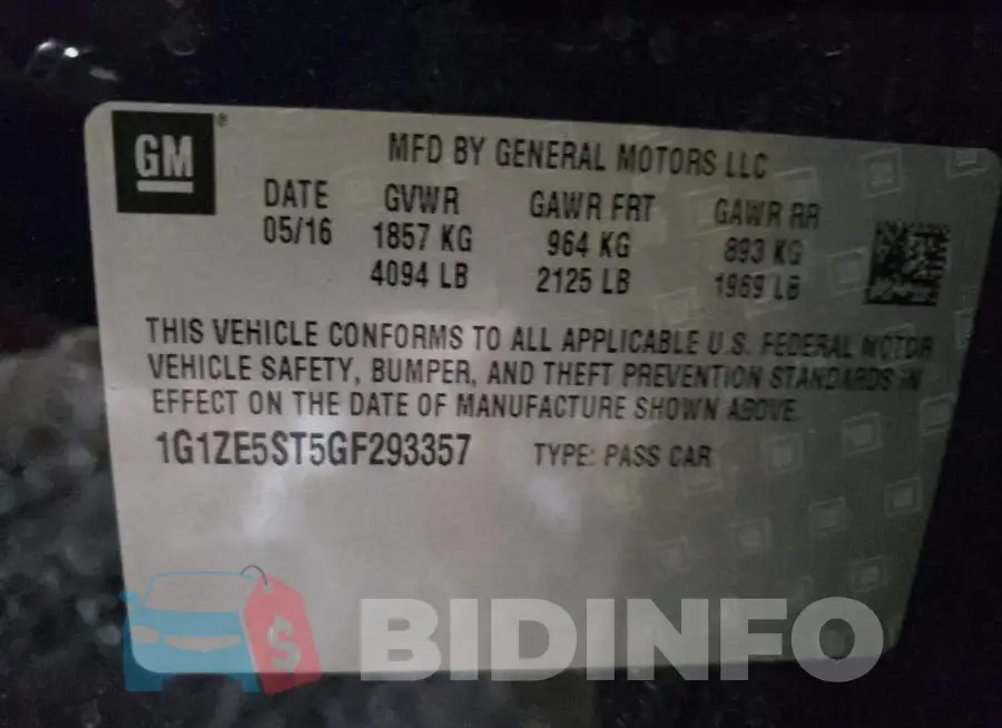 1G1ZE5ST5GF293357 Photo# 12