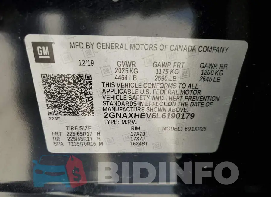 2GNAXHEV6L6190179 Photo# 13