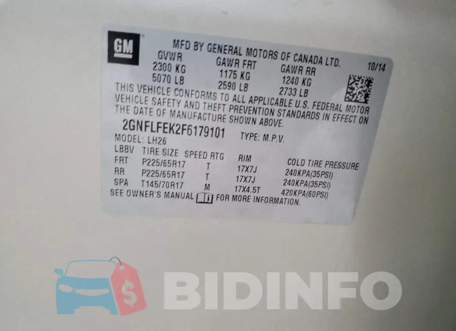 2GNFLFEK2F6179101 Photo# 12