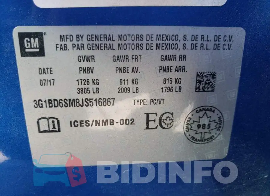 3G1BD6SM8JS516867 Photo# 12