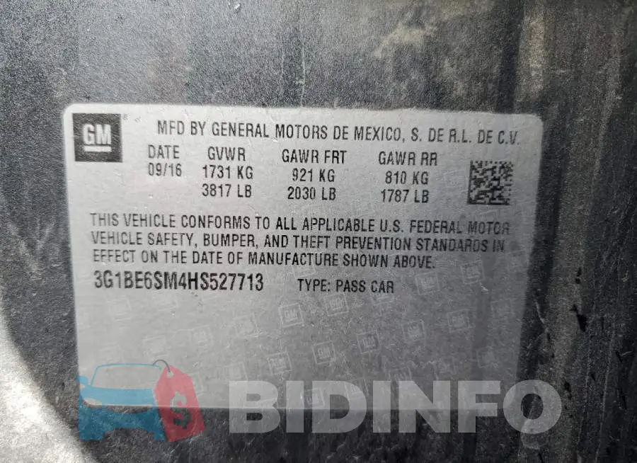 3G1BE6SM4HS527713 Photo# 12