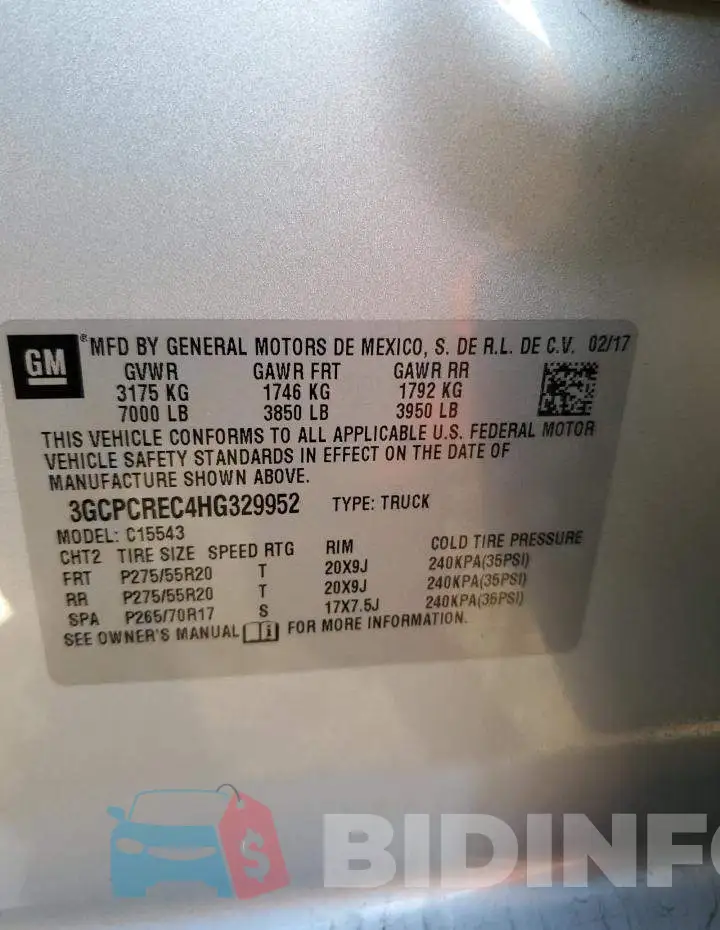 3GCPCREC4HG329952 Photo# 12