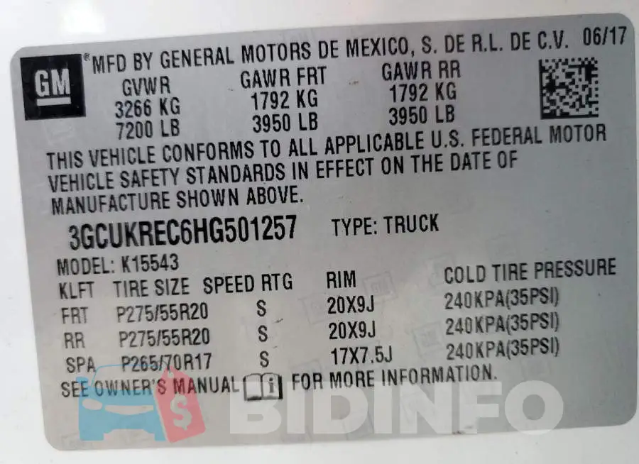 3GCUKREC6HG501257 Photo# 12