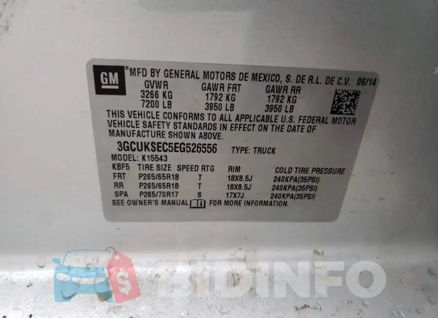 3GCUKSEC5EG526556 Photo# 12