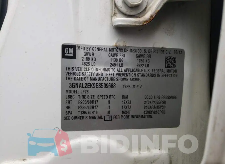 3GNAL2EK9ES509688 Photo# 14