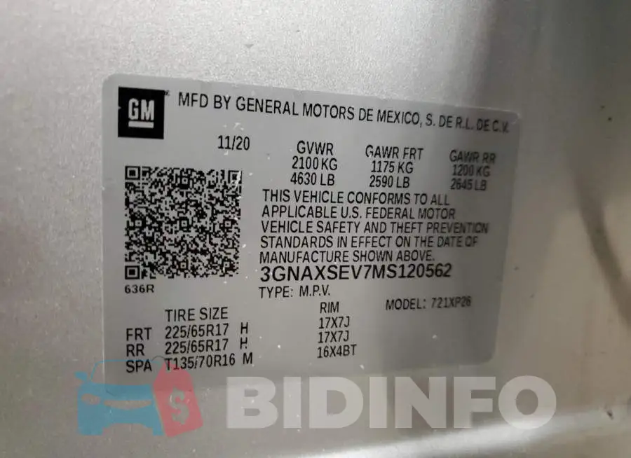 3GNAXSEV7MS120562 Photo# 13