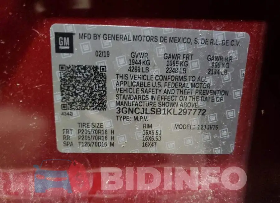 3GNCJLSB1KL297772 Photo# 13