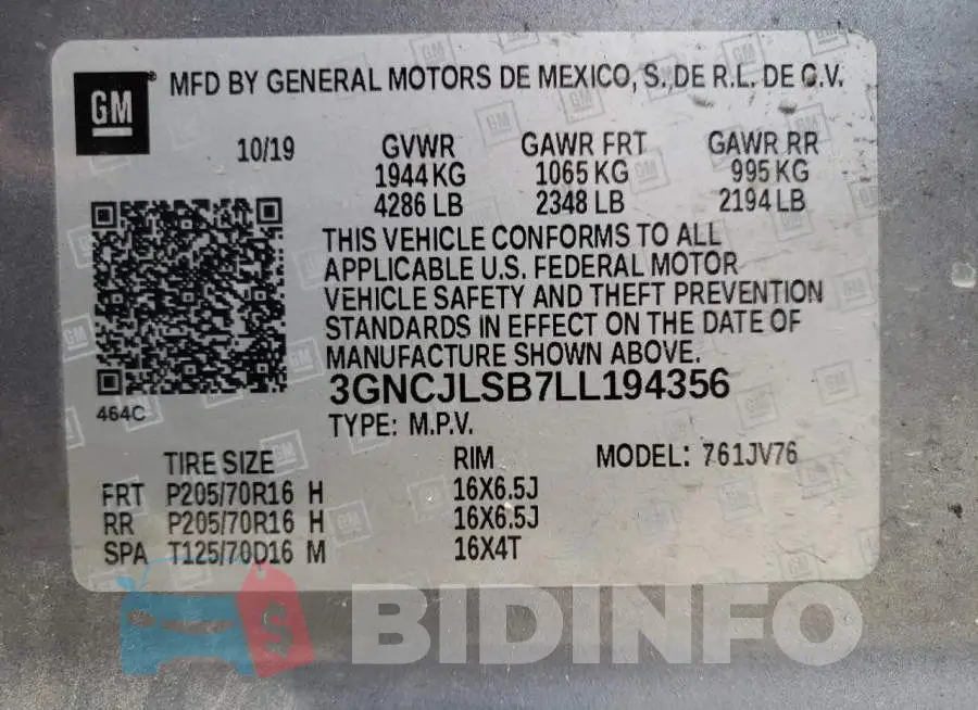 3GNCJLSB7LL194356 Photo# 13