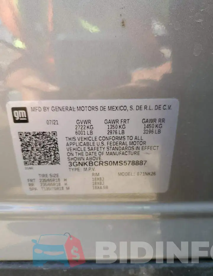 3GNKBCRS0MS578887 Photo# 13