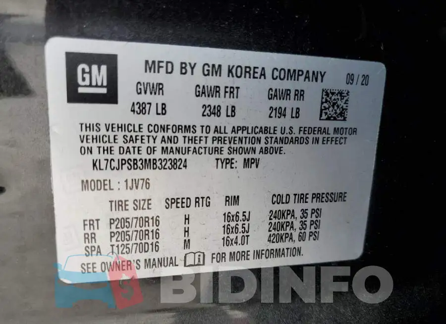 KL7CJPSB3MB323824 Photo# 13