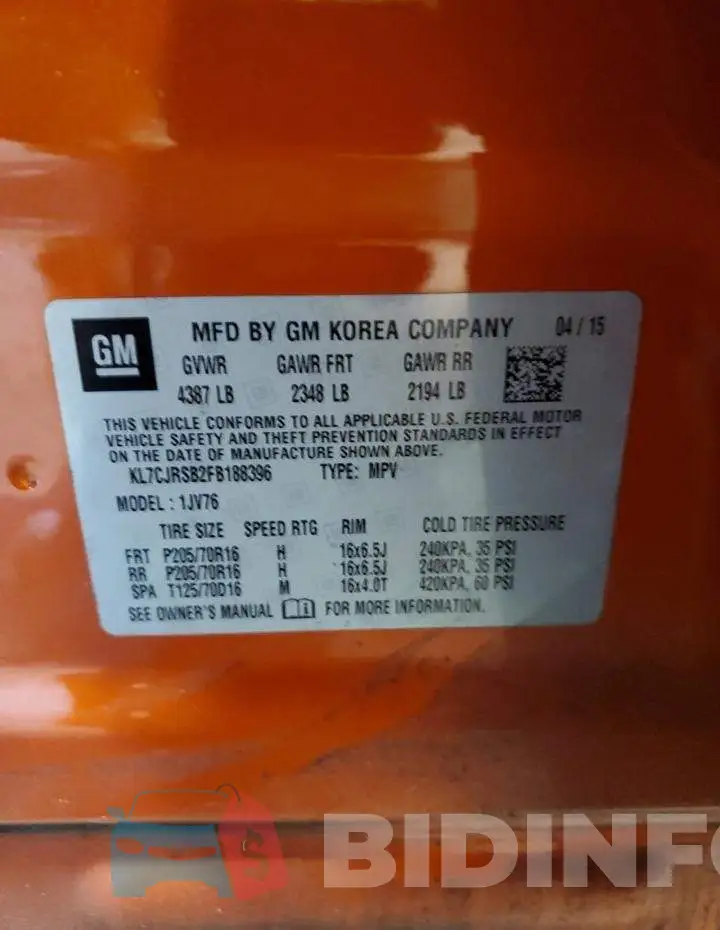 KL7CJRSB2FB188396 Photo# 12