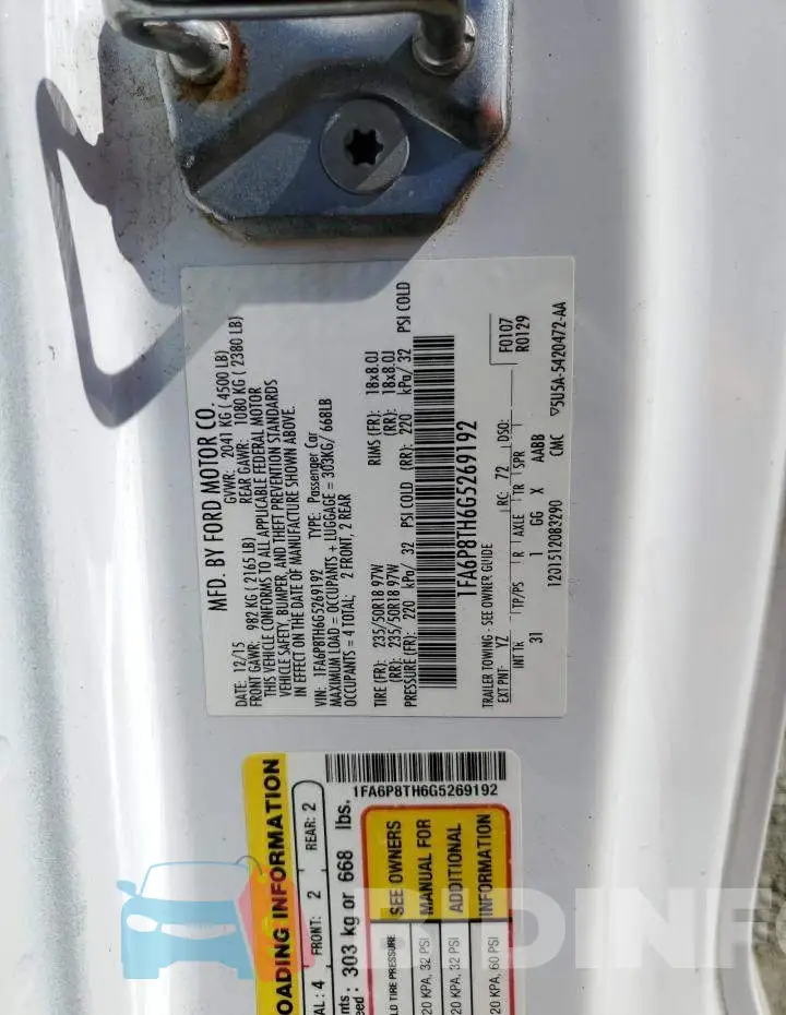 1FA6P8TH6G5269192 Photo# 13