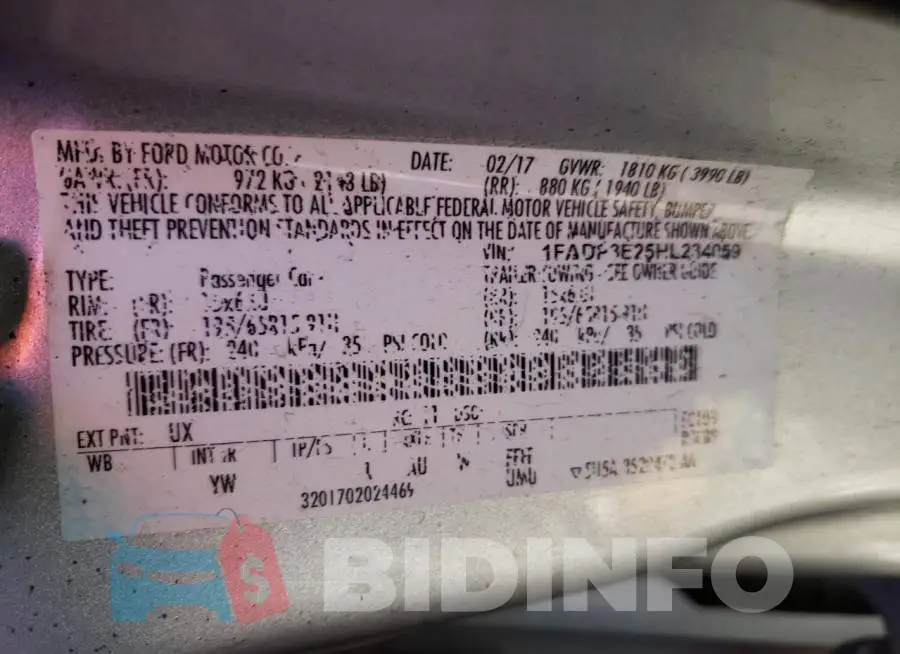 1FADP3E25HL234059 Photo# 12