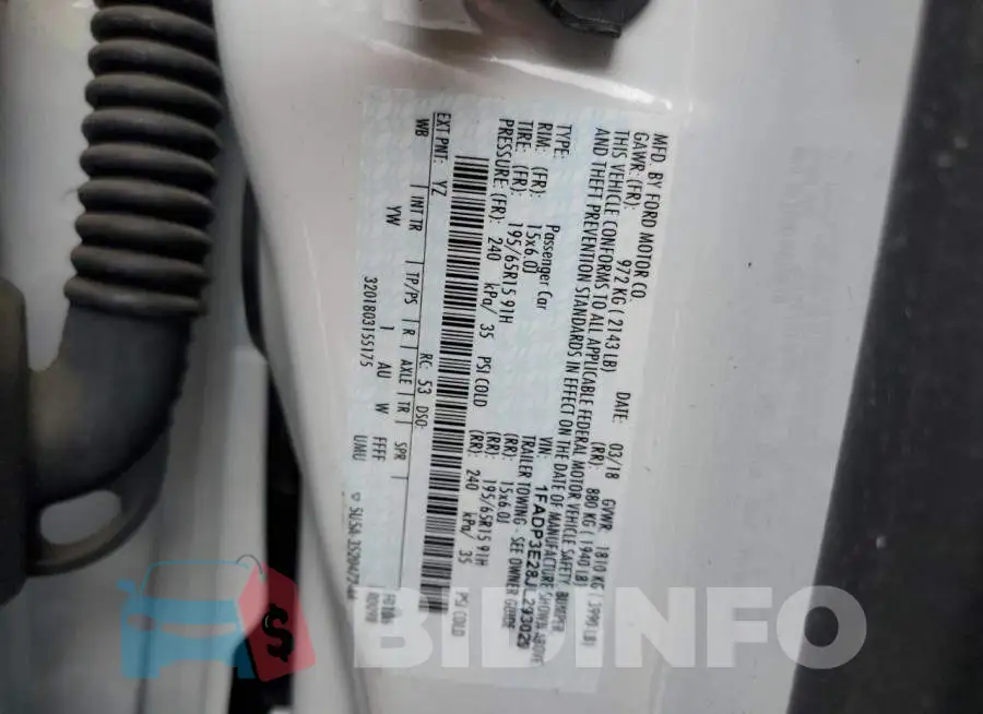 1FADP3E28JL293029 Photo# 12