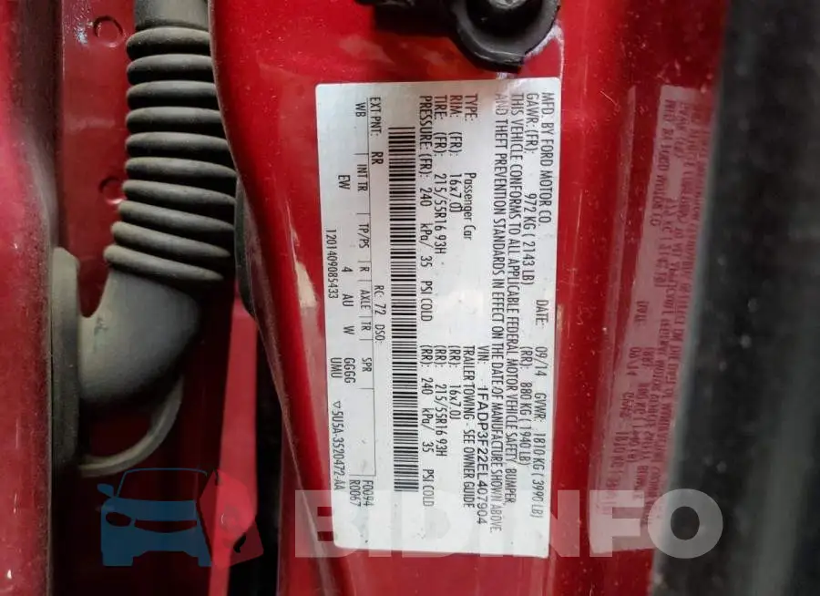 1FADP3F22EL407904 Photo# 12