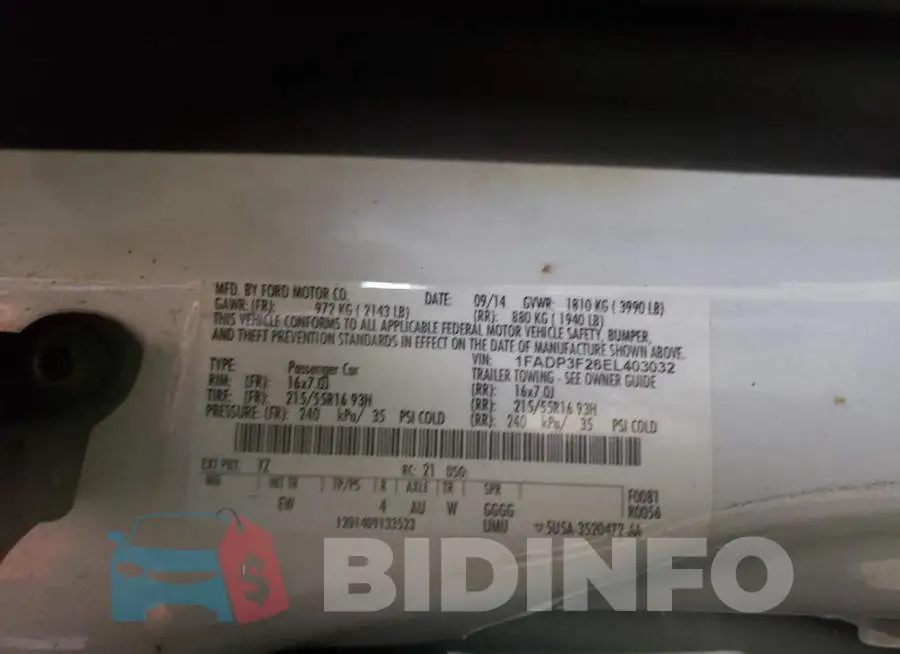 1FADP3F26EL403032 Photo# 12