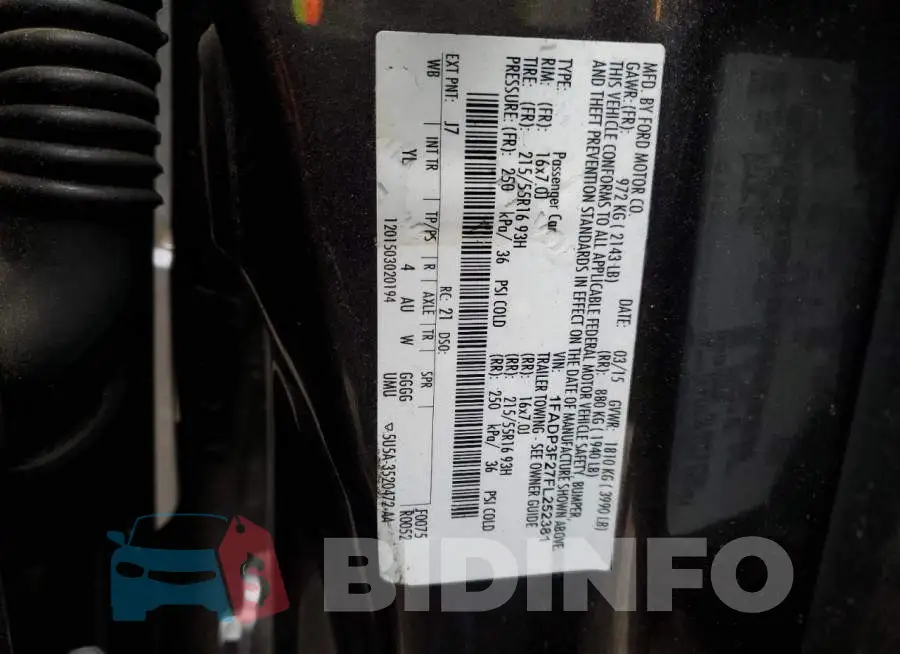 1FADP3F27FL252381 Photo# 12
