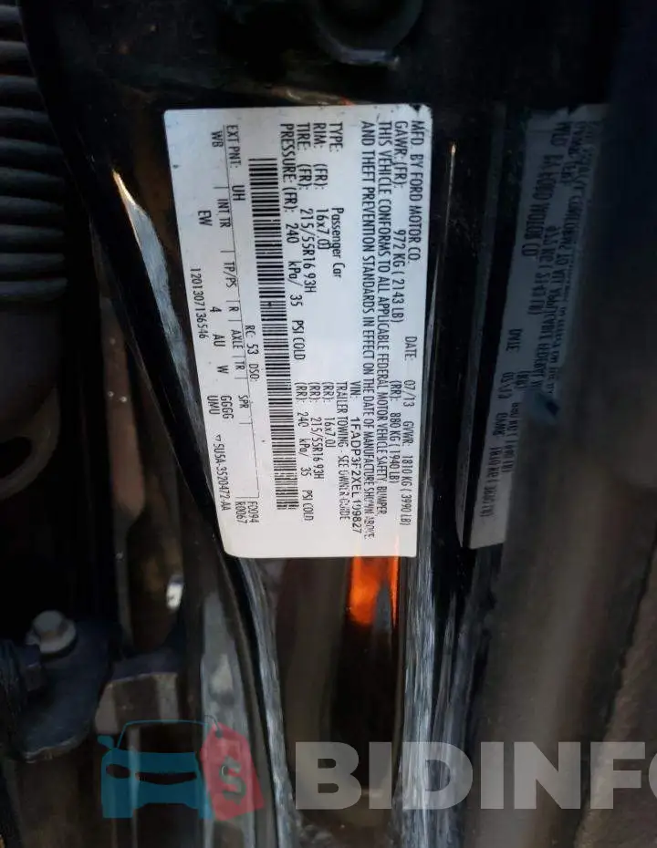 1FADP3F2XEL109827 Photo# 12