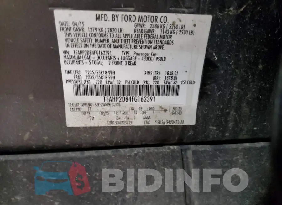 1FAHP2D84FG162391 Photo# 12