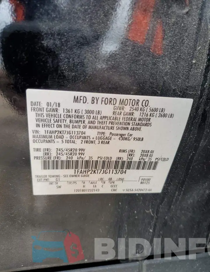 1FAHP2KT7JG113704 Photo# 12
