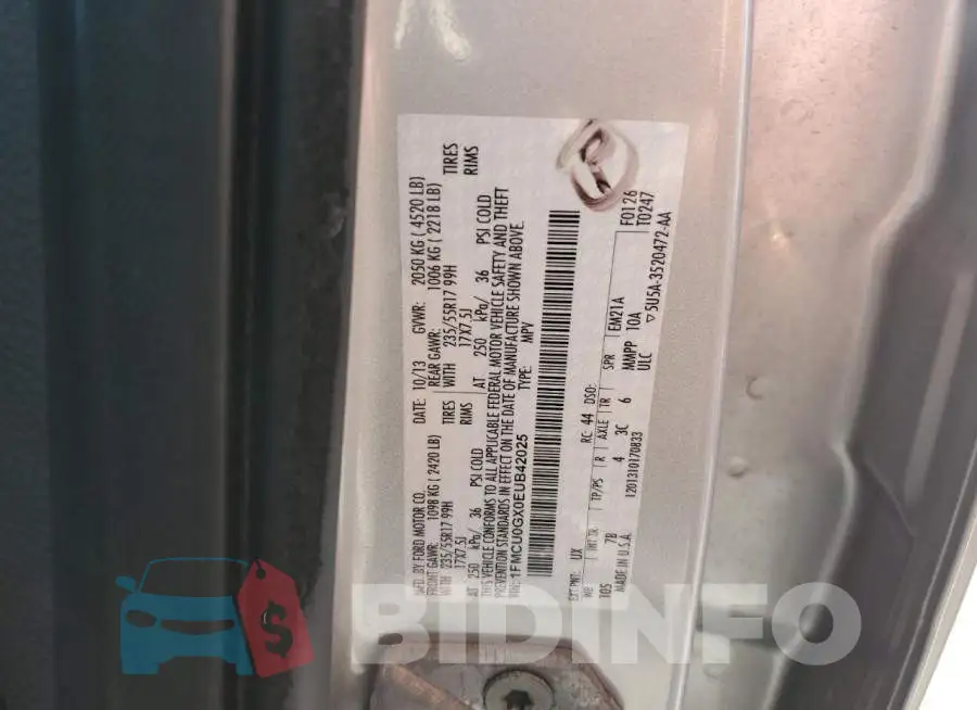 1FMCU0GX0EUB42025 Photo# 14