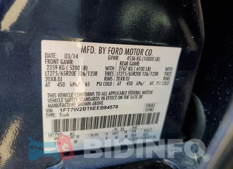 1FT7W2BT6EEB84578 Photo# 12