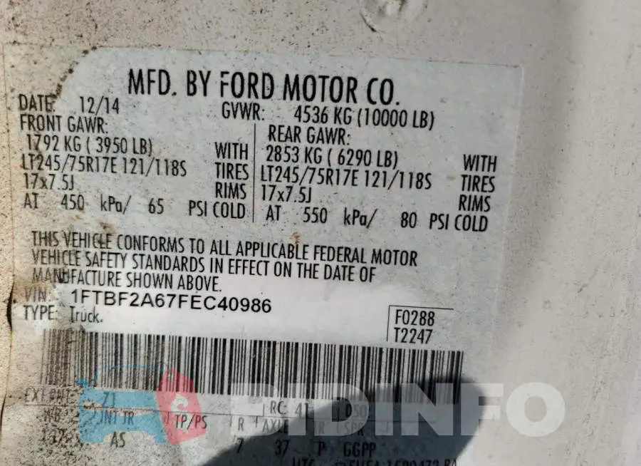 1FTBF2A67FEC40986 Photo# 12