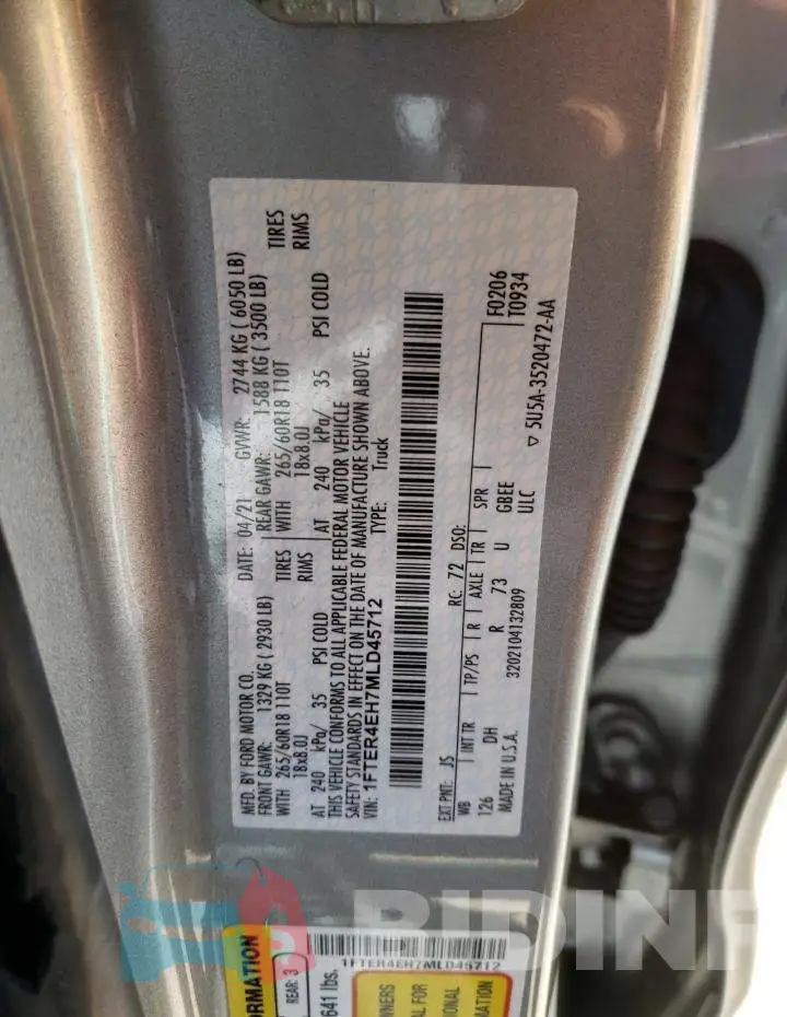 1FTER4EH7MLD45712 Photo# 12