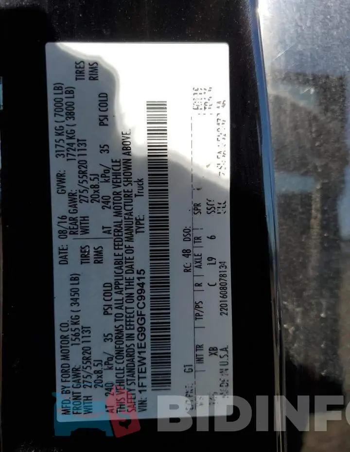1FTEW1EG9GFC99415 Photo# 12