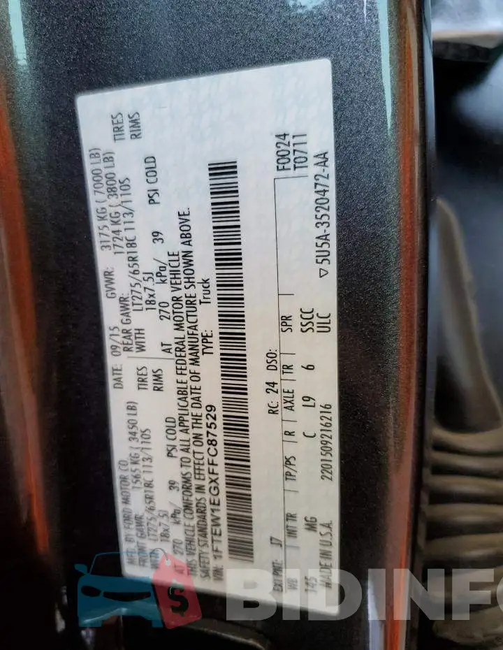 1FTEW1EGXFFC87529 Photo# 12