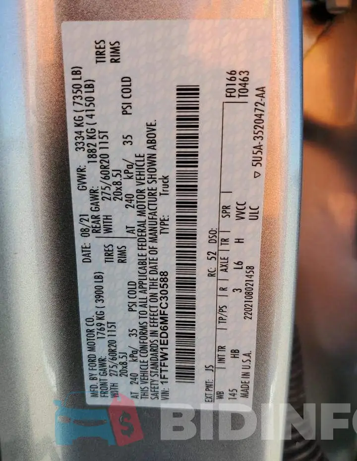 1FTFW1ED6MFC30588 Photo# 13