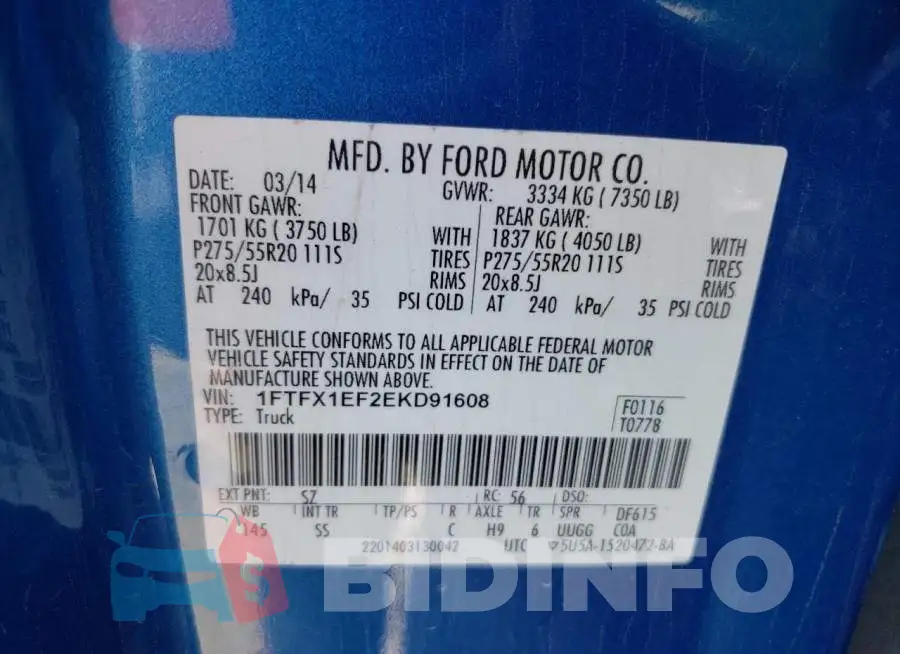 1FTFX1EF2EKD91608 Photo# 13
