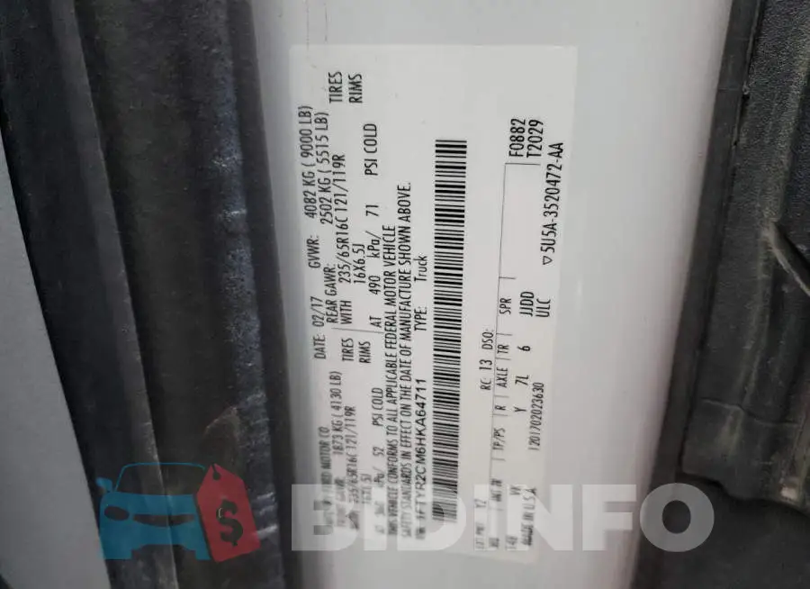 1FTYR2CM6HKA64711 Photo# 13