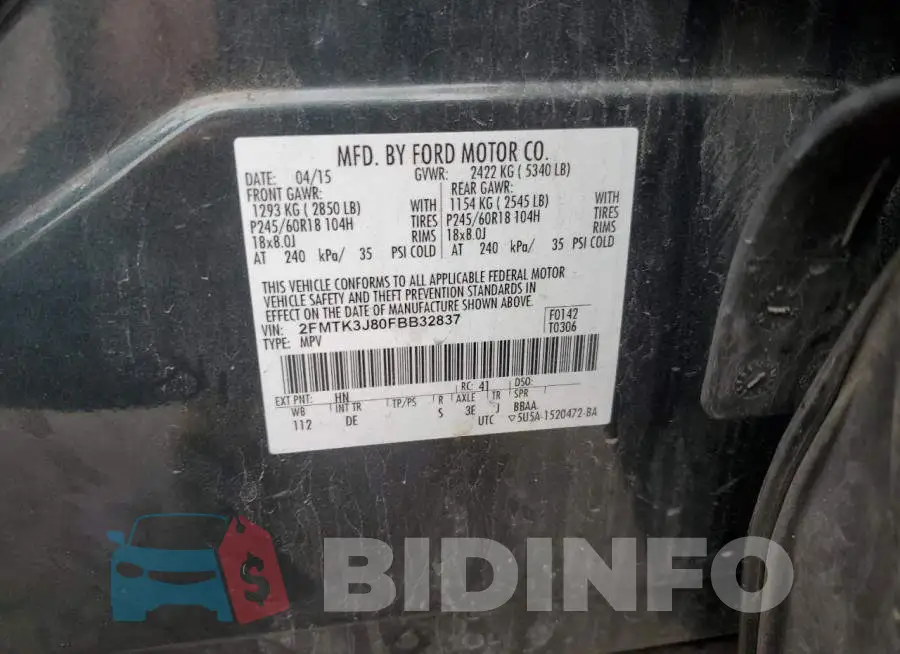 2FMTK3J80FBB32837 Photo# 13