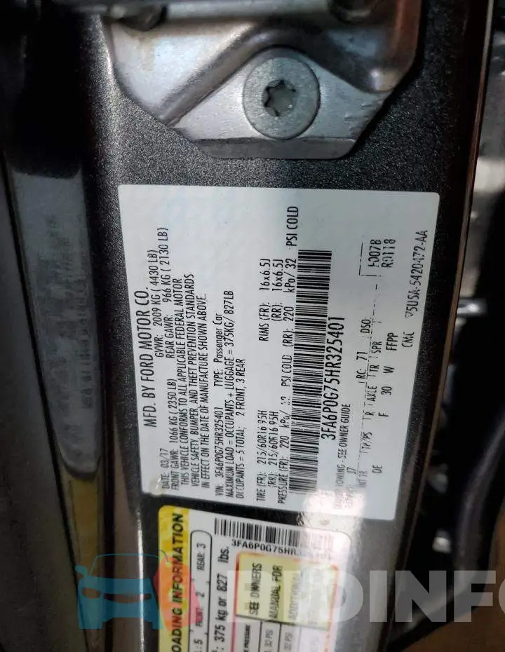 3FA6P0G75HR325401 Photo# 13