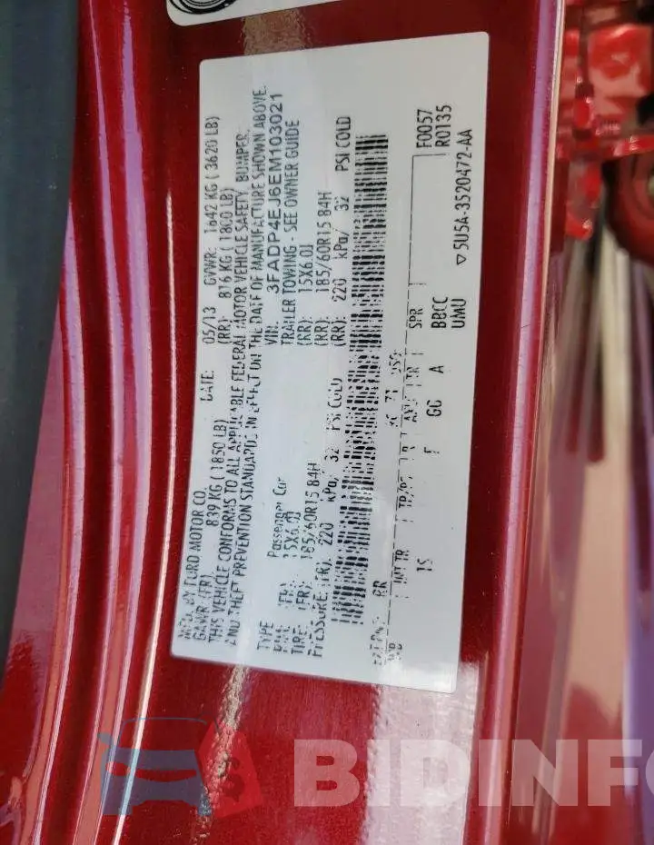 3FADP4EJ6EM103021 Photo# 12