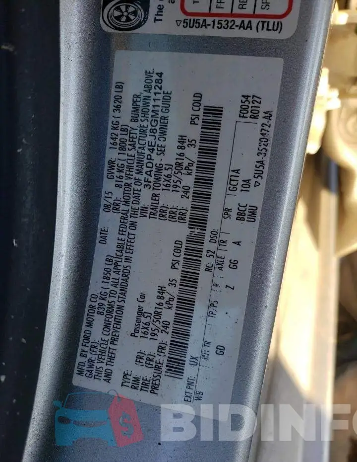 3FADP4EJ8GM111284 Photo# 12