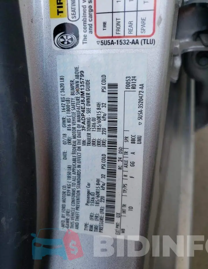 3FADP4EJ8JM135799 Photo# 12