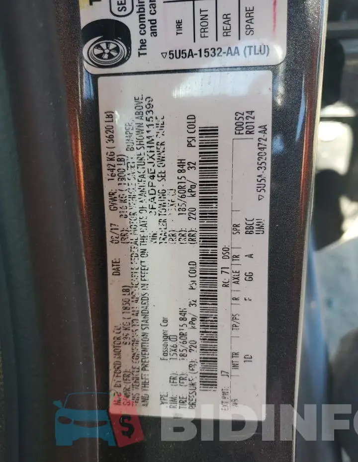 3FADP4EJXHM115399 Photo# 12