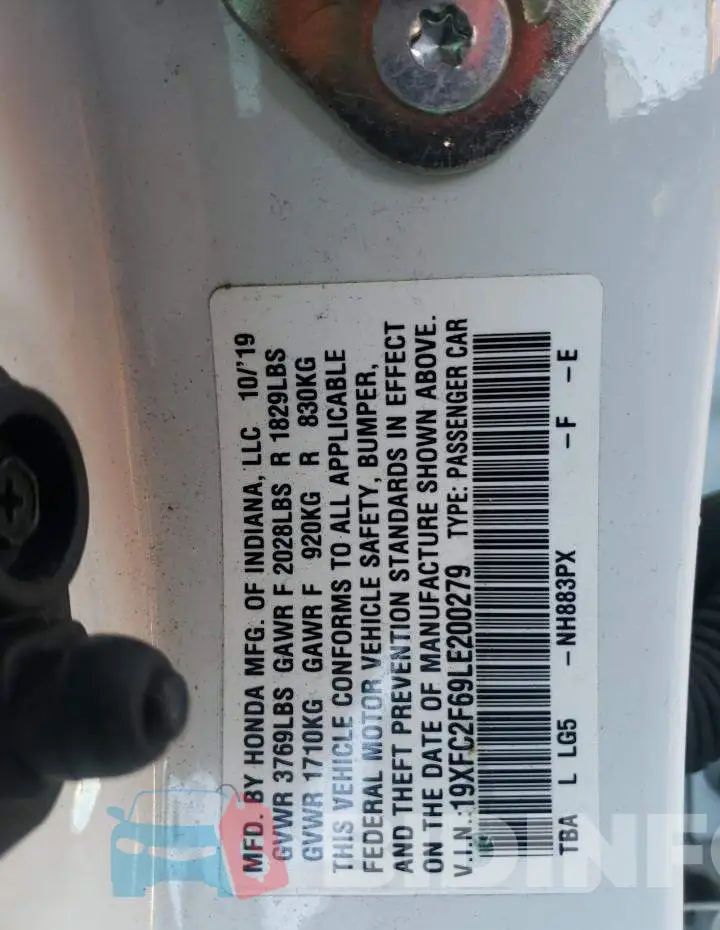 19XFC2F69LE200279 Photo# 12
