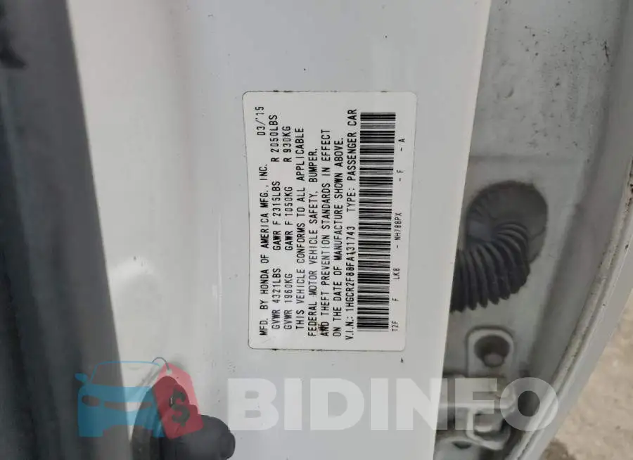1HGCR2F88FA131743 Photo# 12