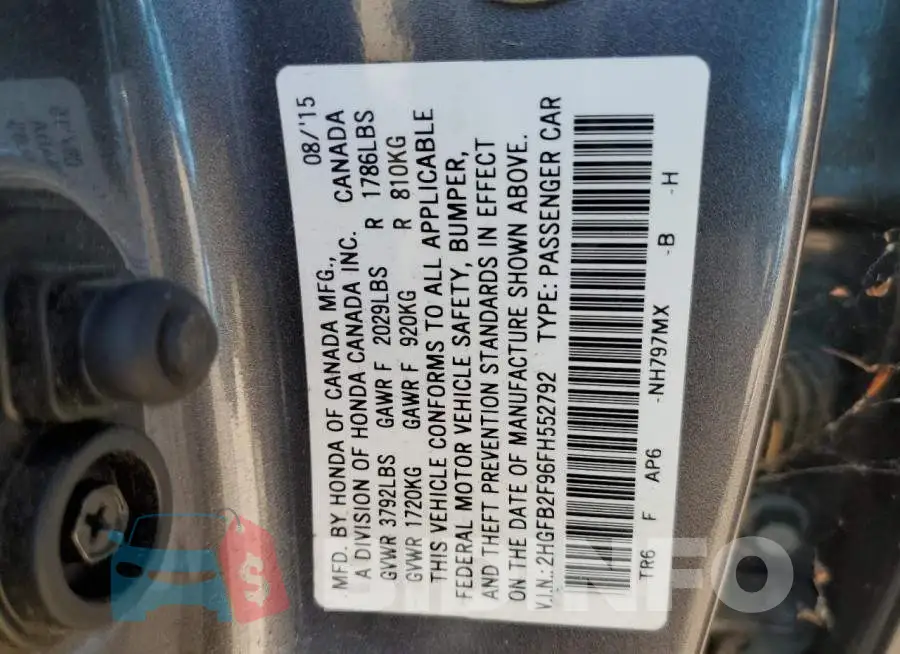 2HGFB2F96FH552792 Photo# 12