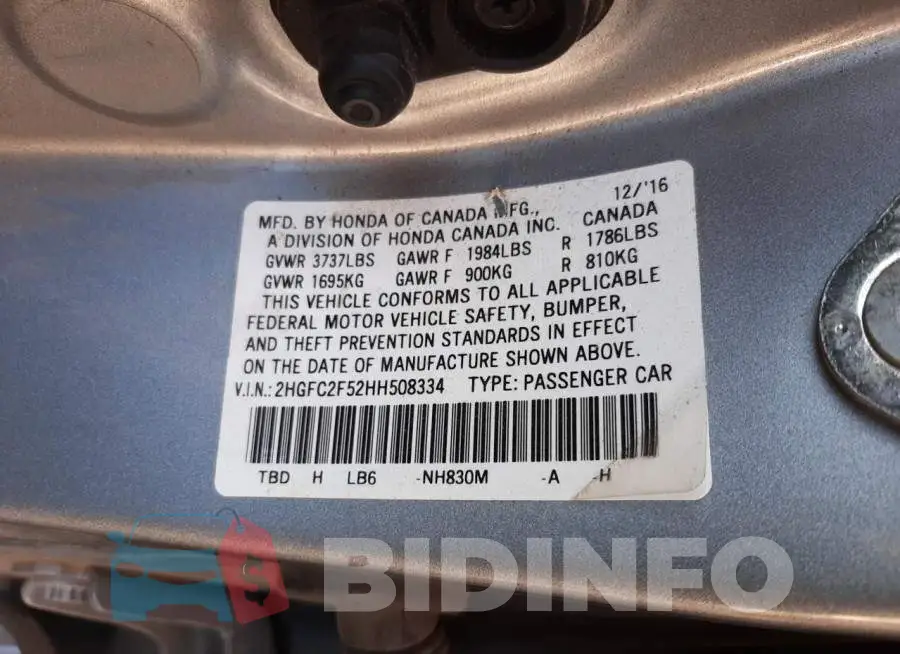 2HGFC2F52HH508334 Photo# 12