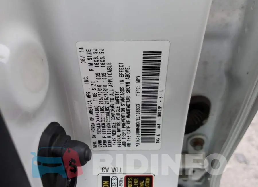 5J6RM4H37EL106933 Photo# 13